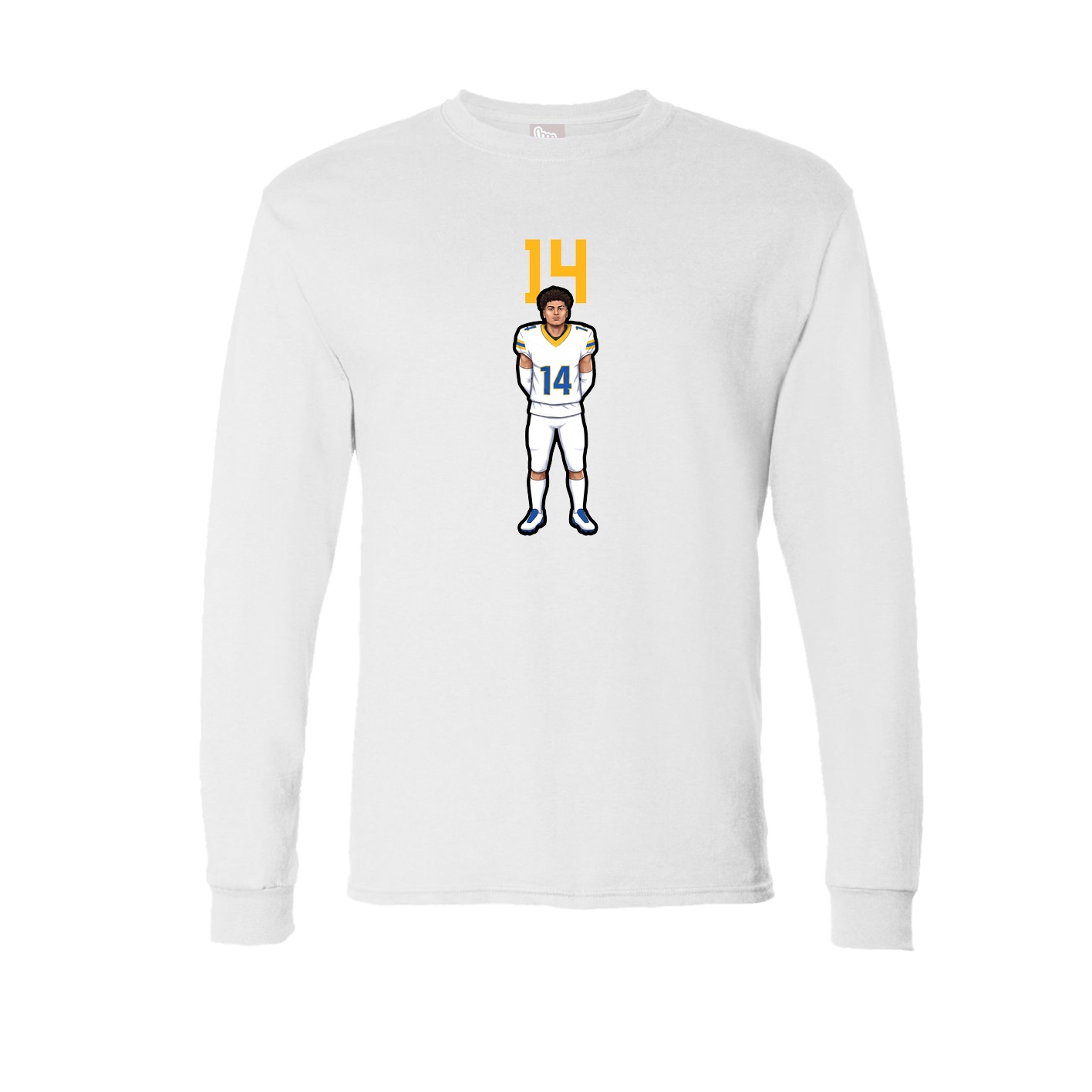 Long Sleeve Tee — Number Top in White