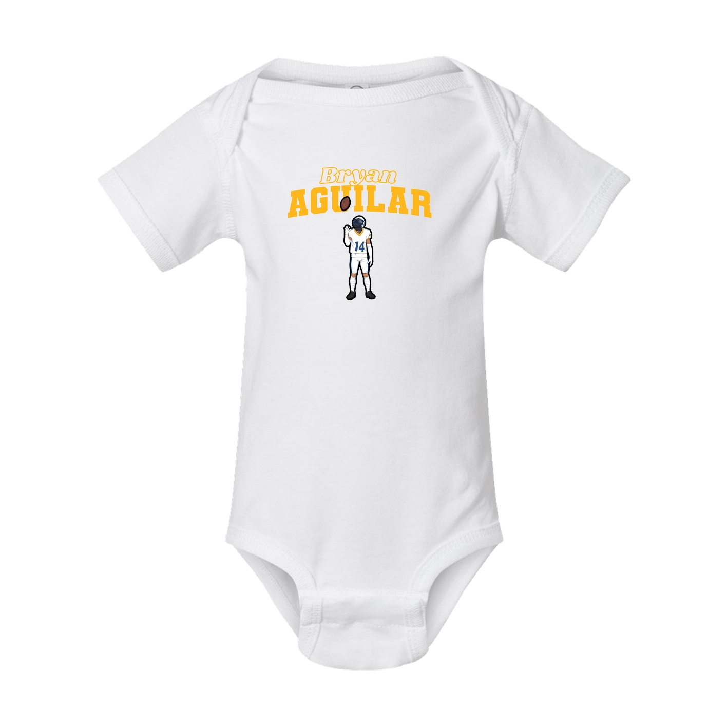 Baby Onesie — Name Arch in White