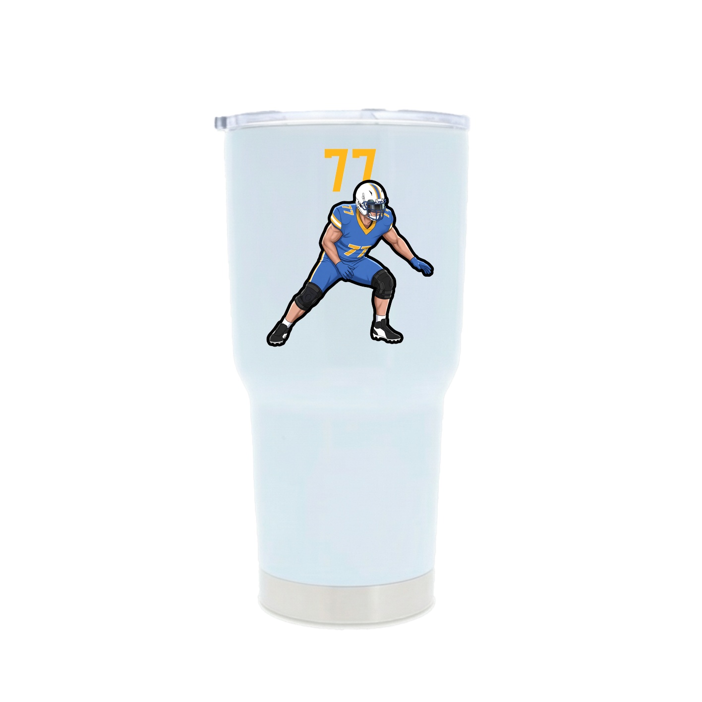 30oz Stainless Steel Tumbler — Number Top in White
