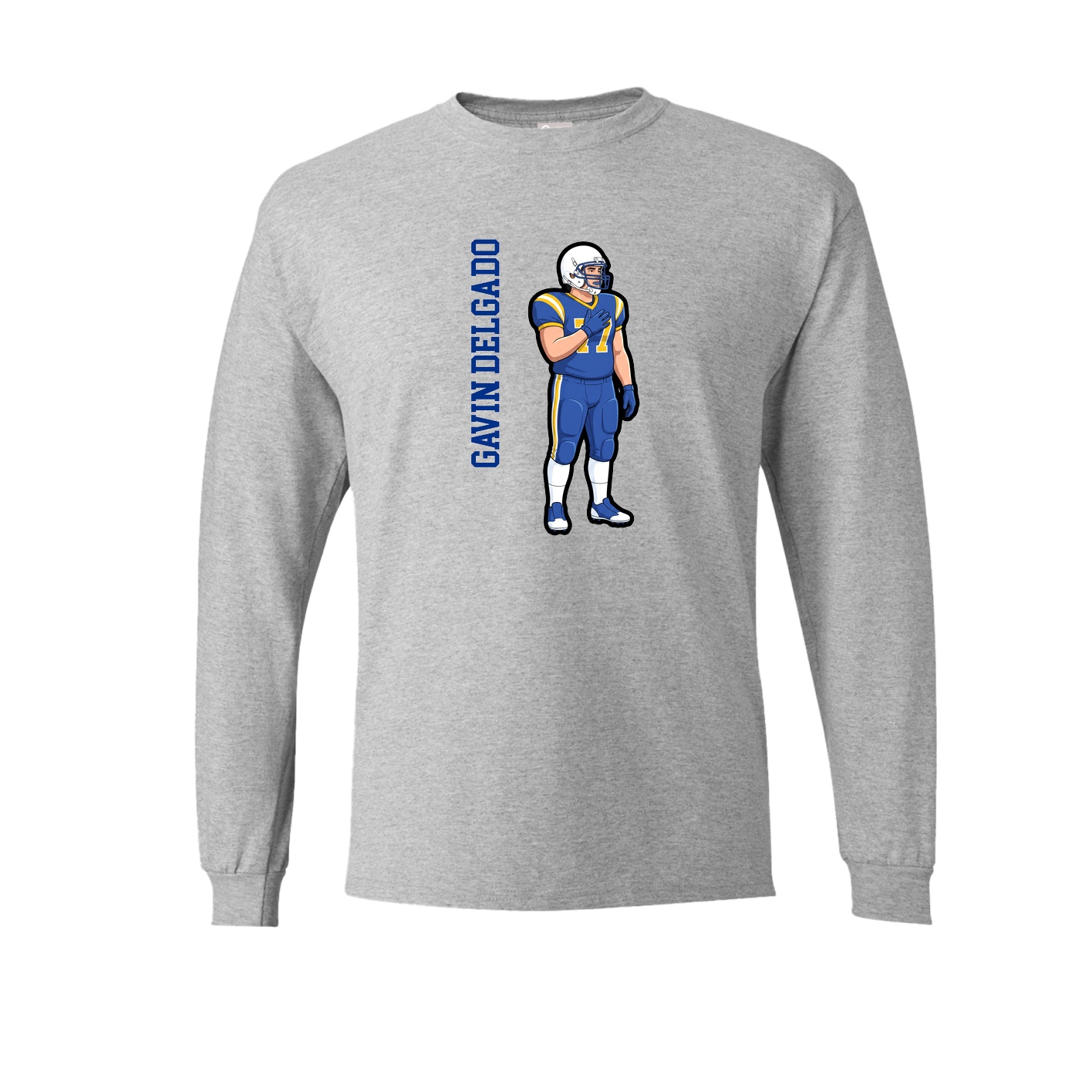 Long Sleeve Tee — Name Vertical in Grey
