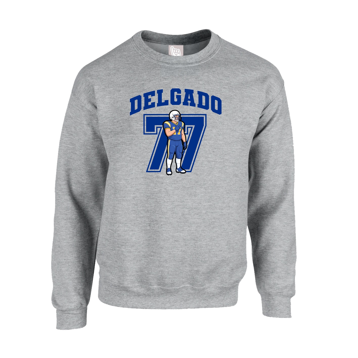 Fleece Crew — Number in Grey