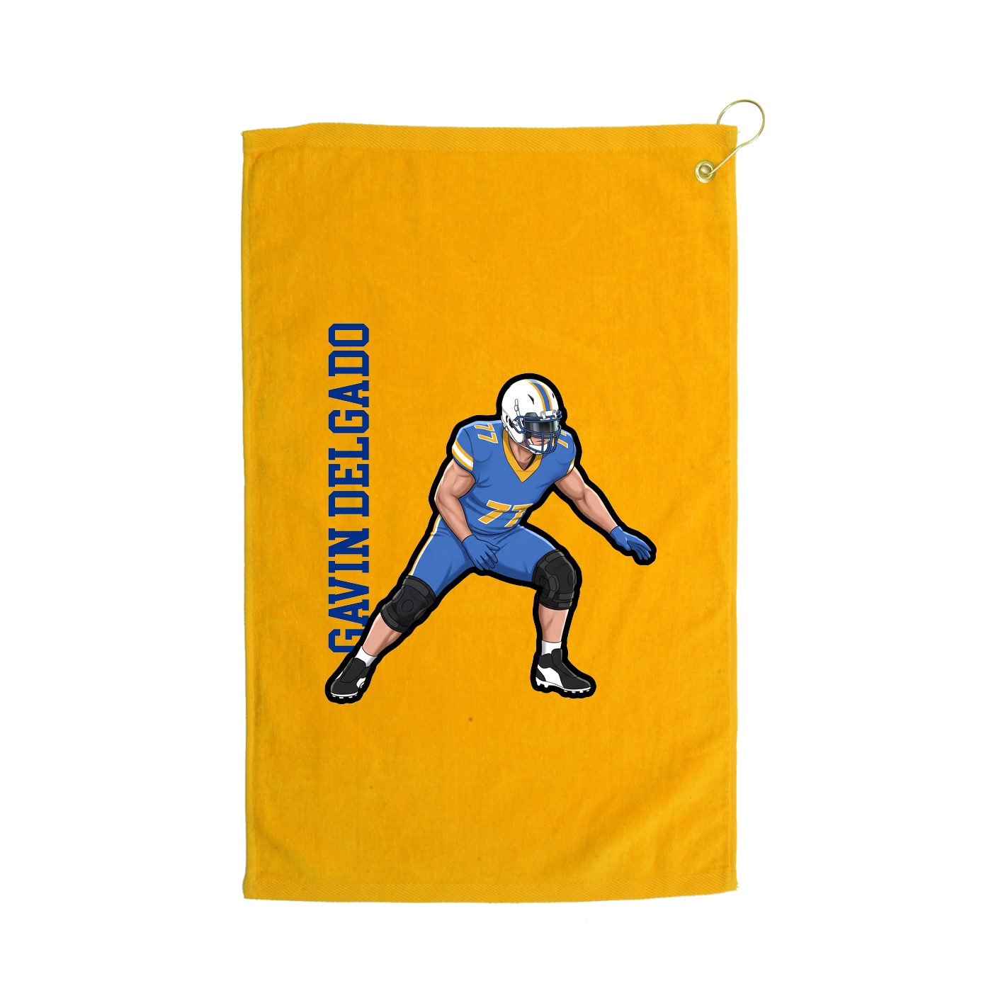 Golf Towel — Name Vertical in Gold