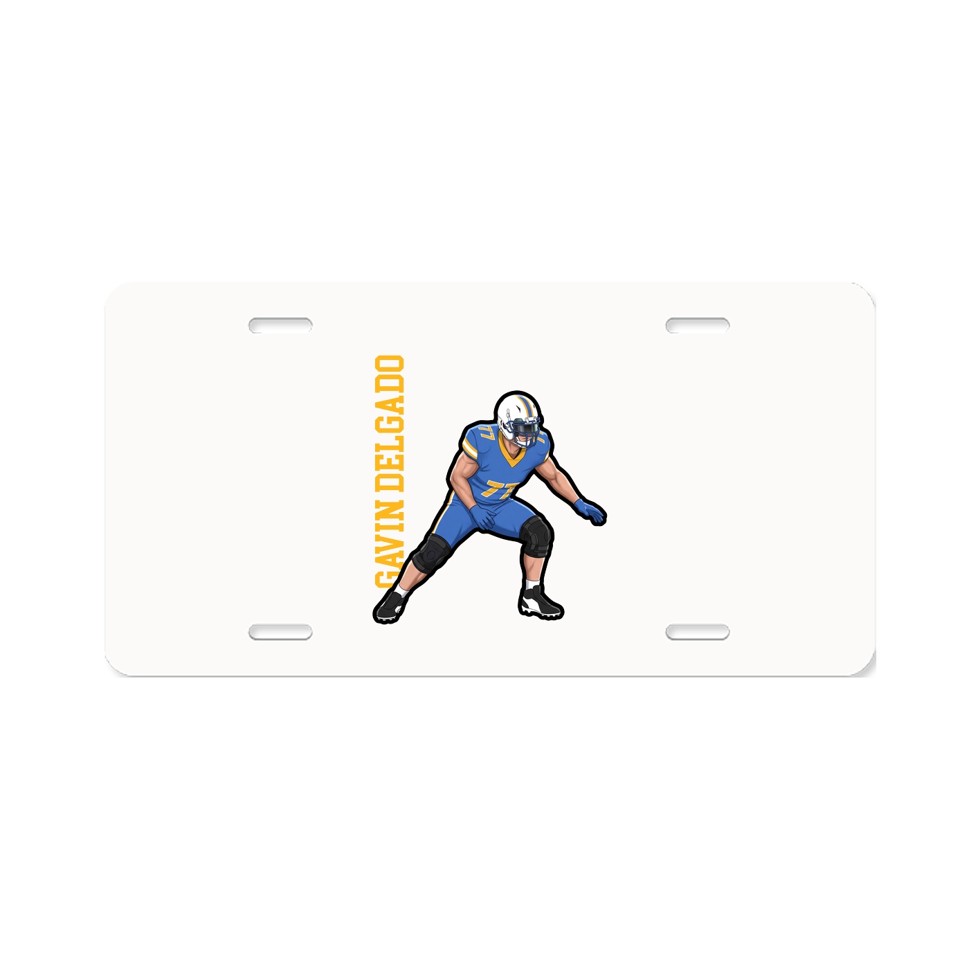 License Plate — Name Vertical in Classic