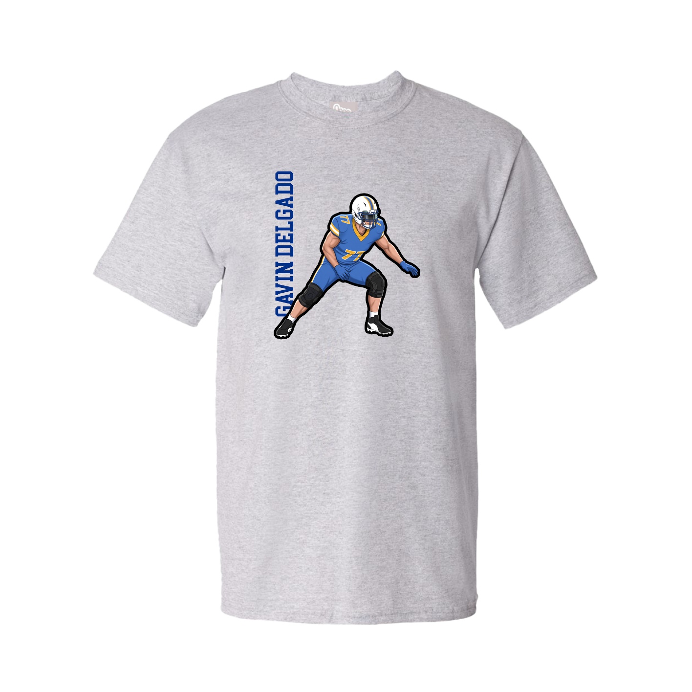 Tee — Name Vertical in Grey