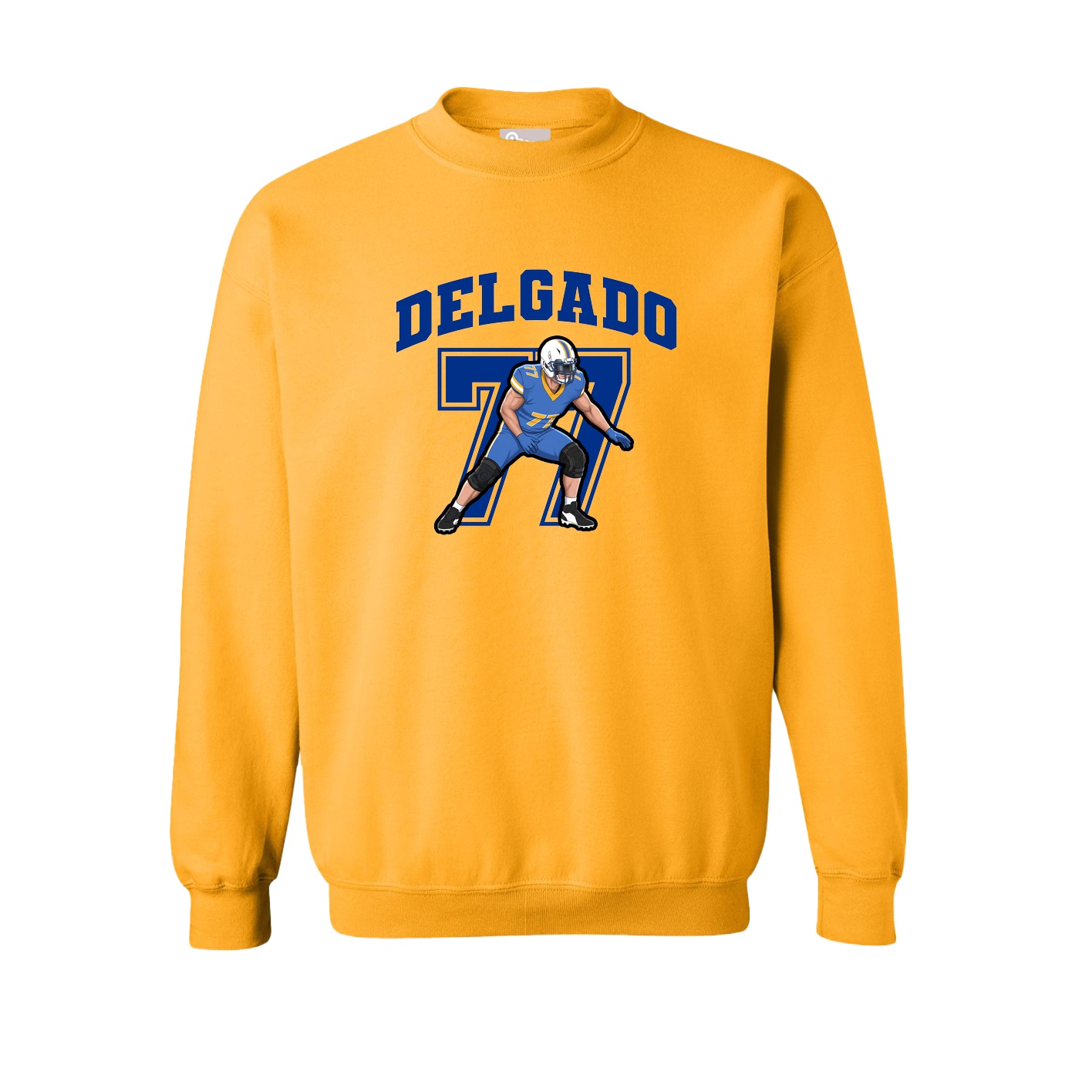 Fleece Crew — Number in Gold