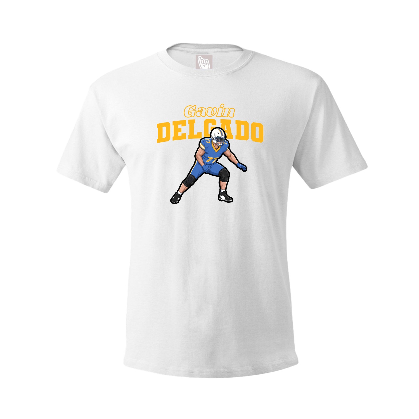 Youth Tee — Name Arch in White