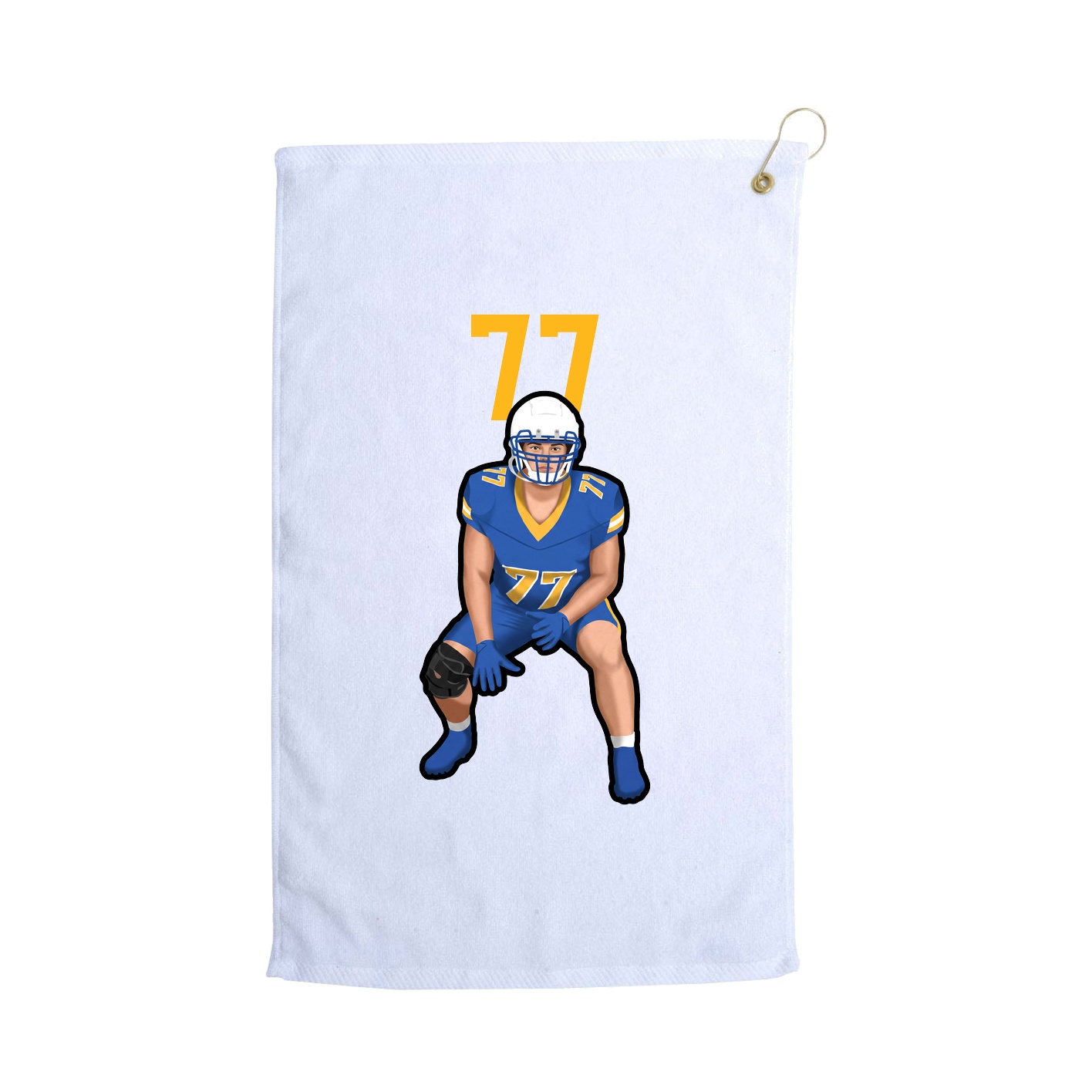 Golf Towel — Number Top in White