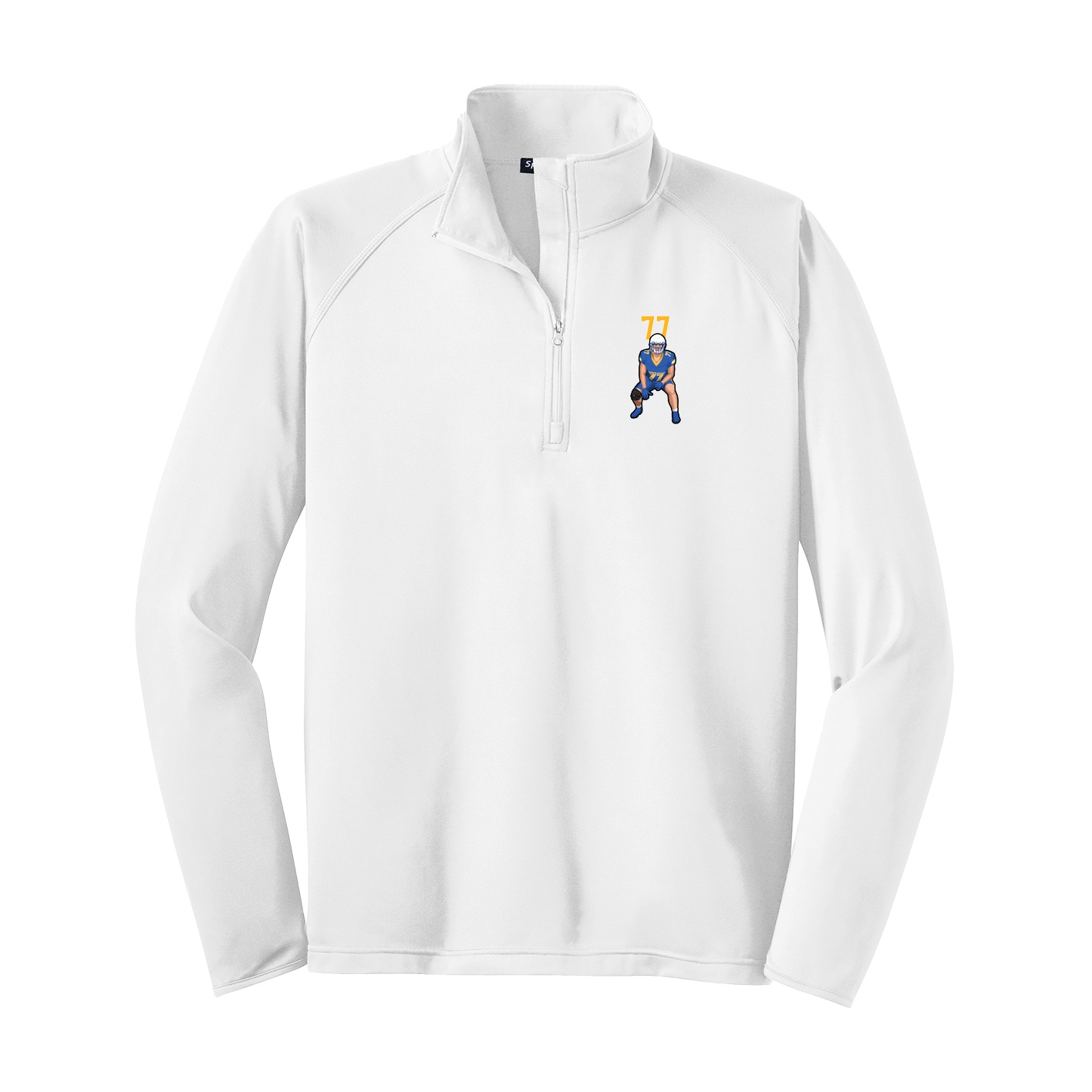Q-Zip Pullover — Number Top in White