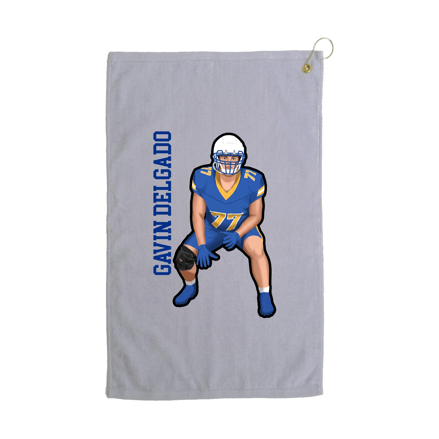 Golf Towel — Name Vertical in Grey