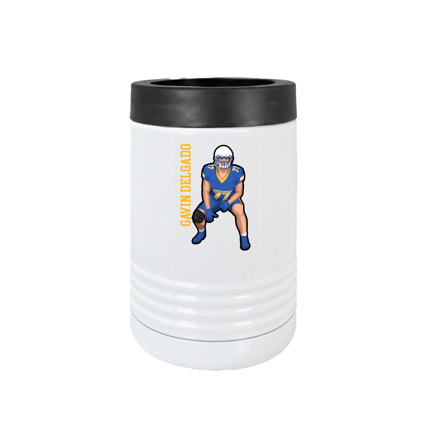 Beverage Holder — Name Vertical in White