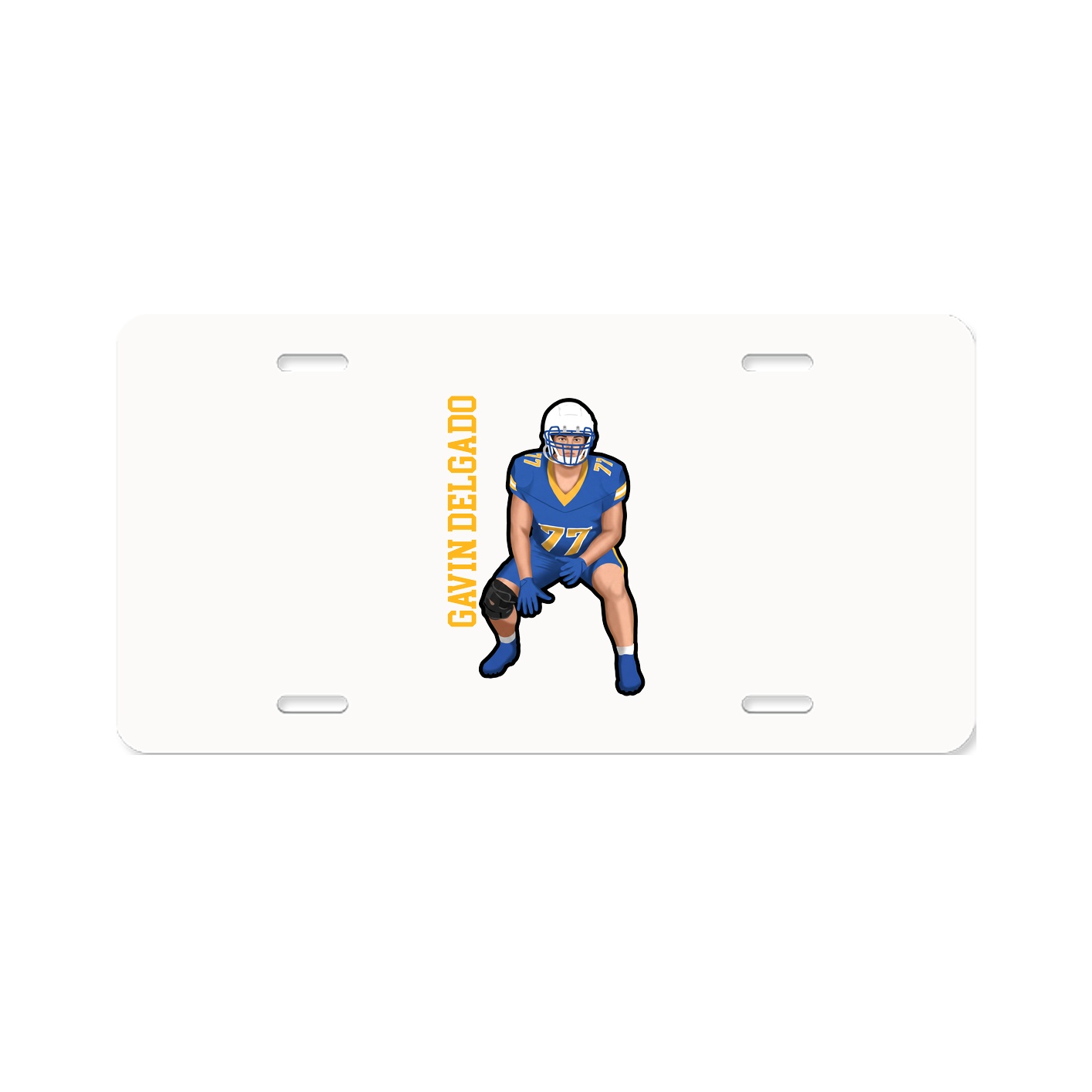 License Plate — Name Vertical in Classic