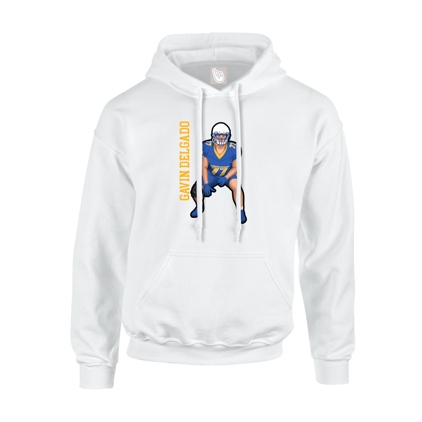 Hoodie — Name Vertical in White