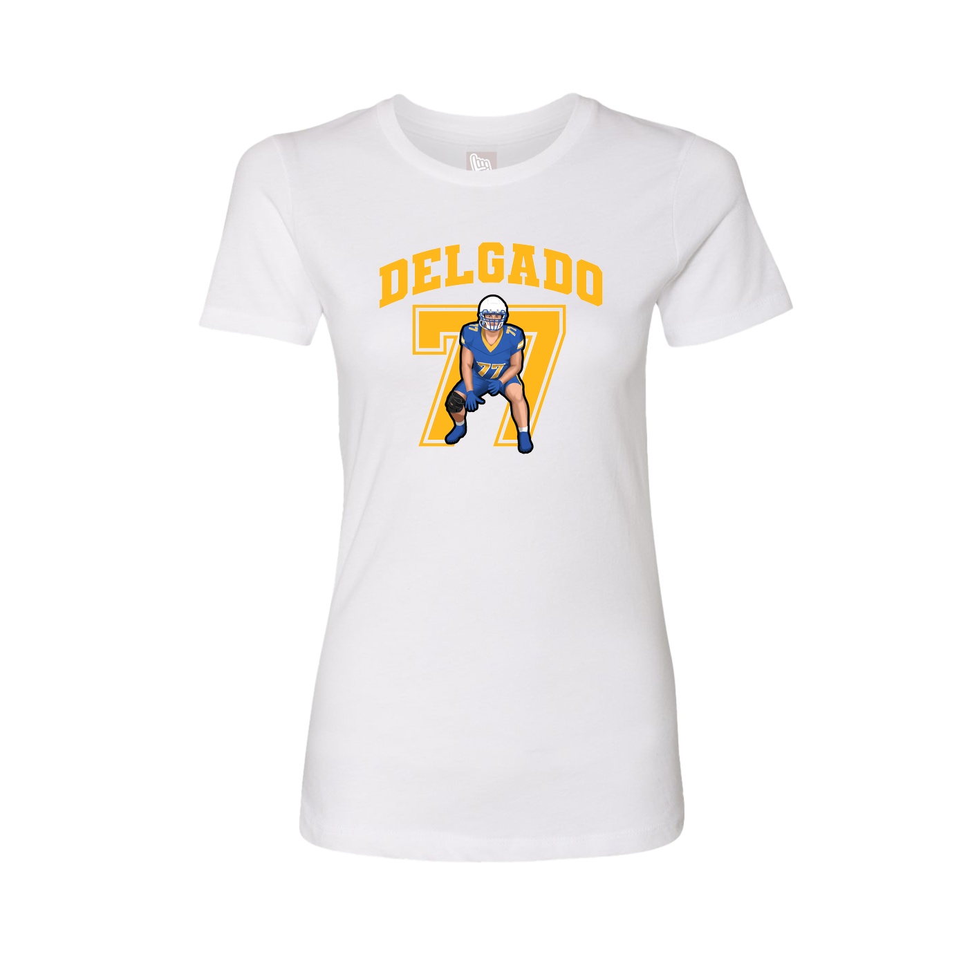 Fitted Women's Tee — Number in White