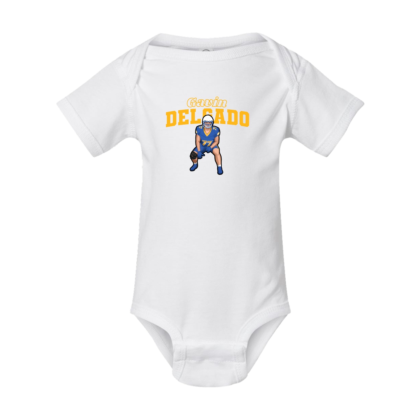 Baby Onesie — Name Arch in White