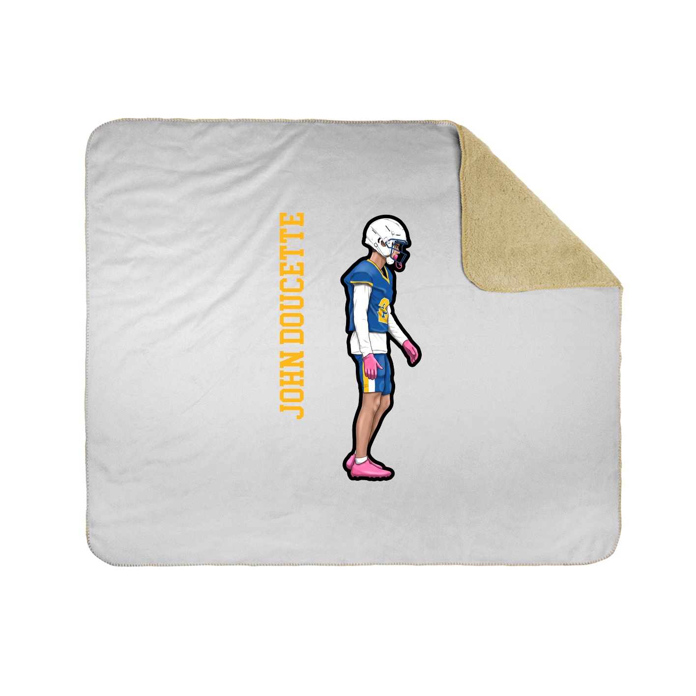 Throw Blanket — Name Vertical in White