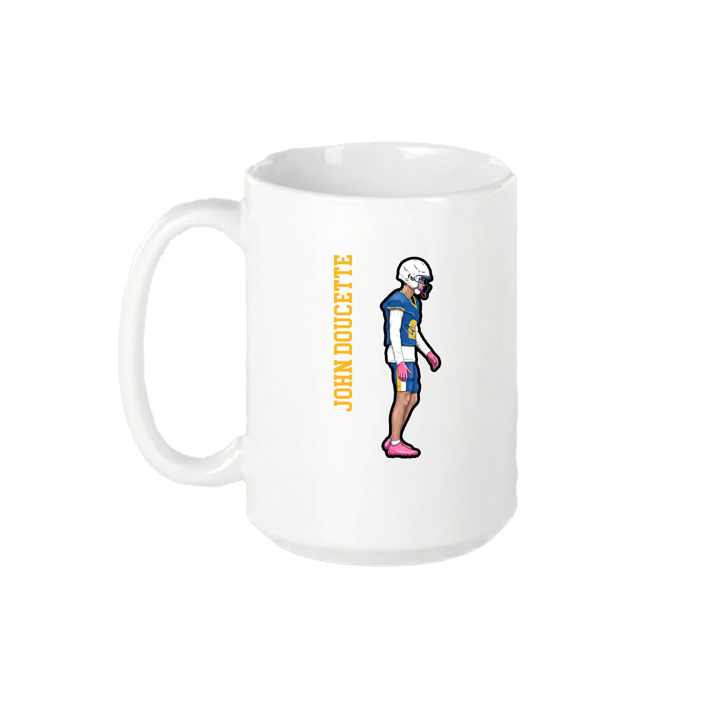 15oz Coffee Mug — Name Vertical in White