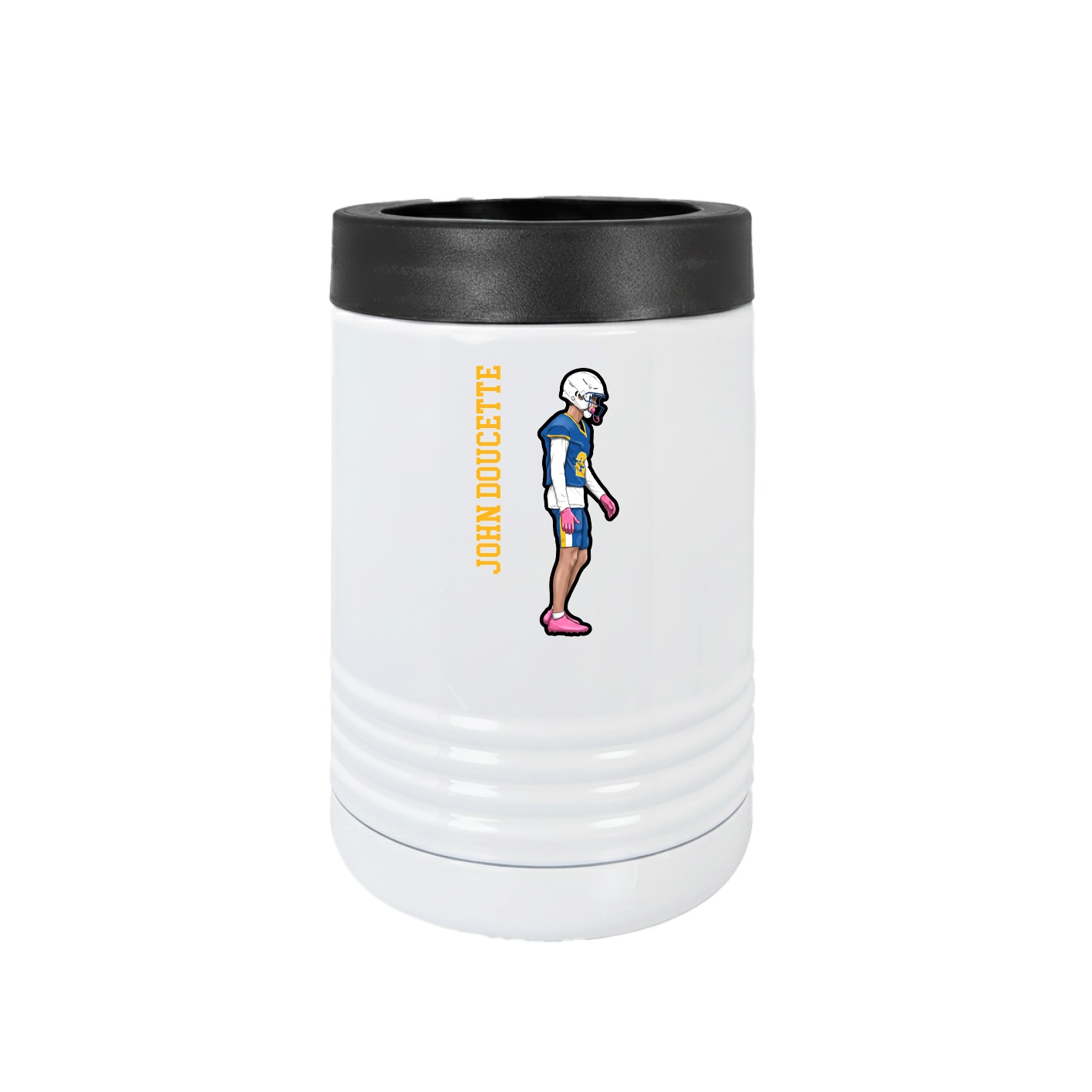 Beverage Holder — Name Vertical in White