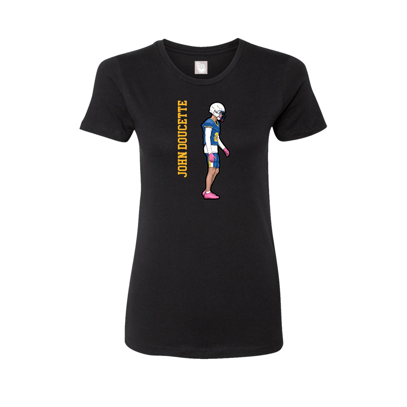 Fitted Women's Tee — Name Vertical in Black