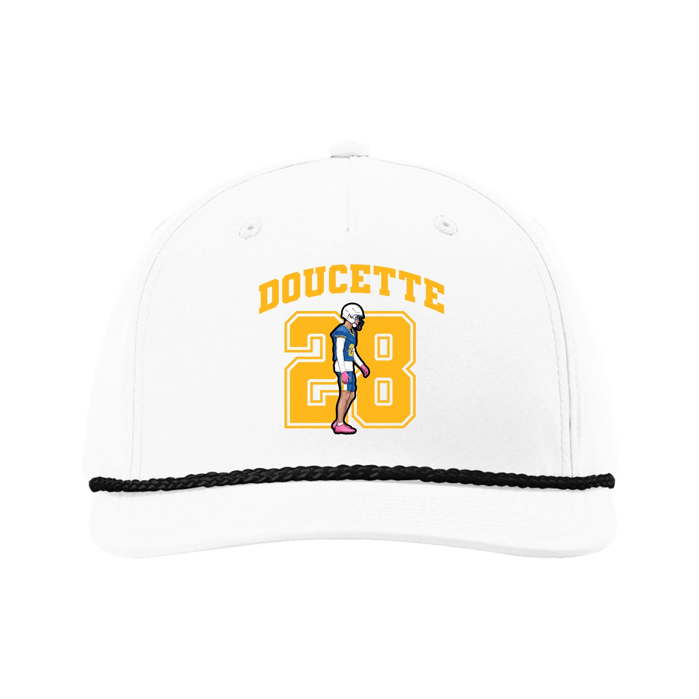 Five-Panel Classic Rope Cap — Number in White