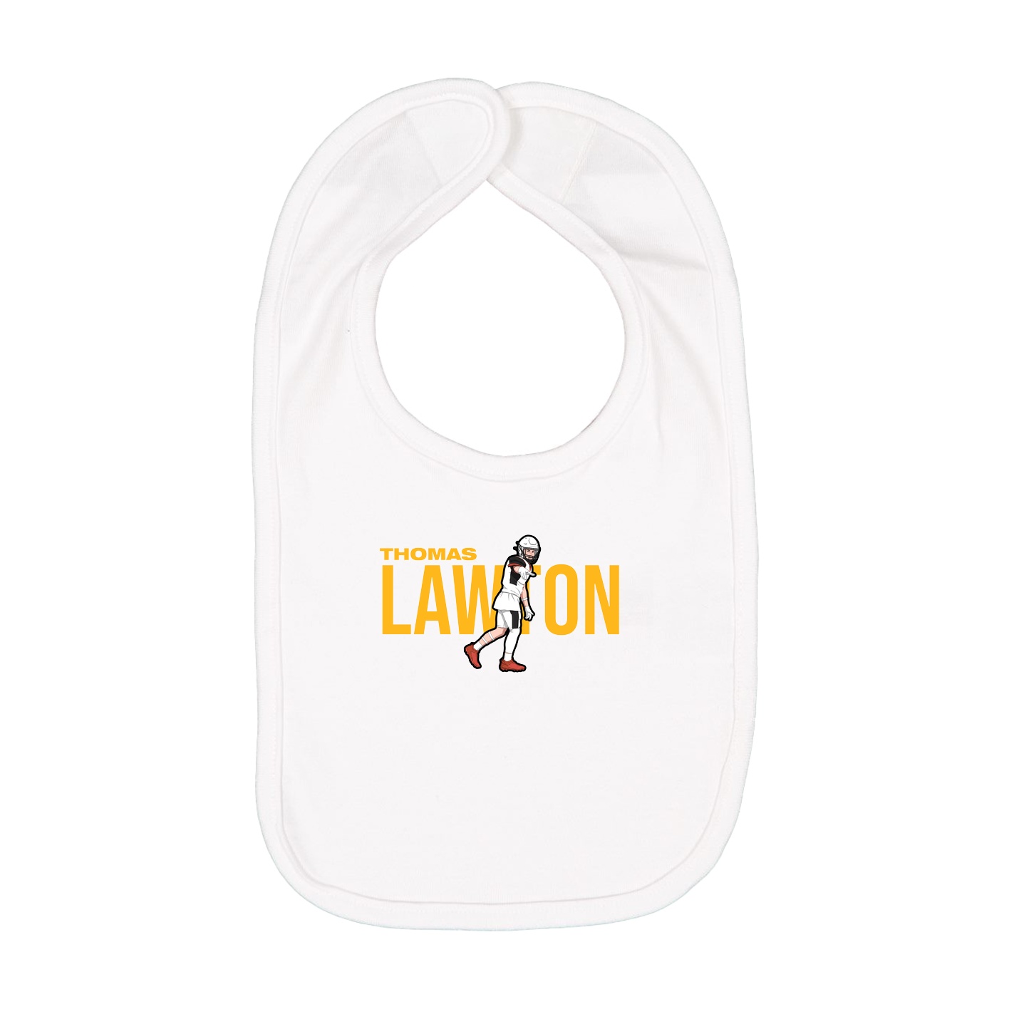 Infant Bib — Player Name in White