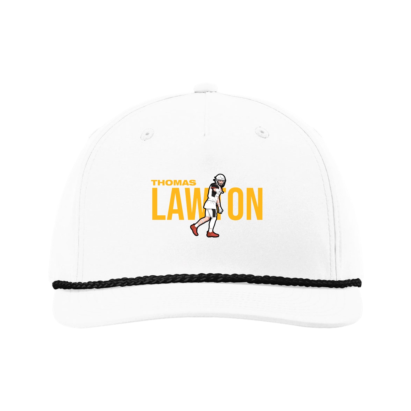 Five-Panel Classic Rope Cap — Player Name in White