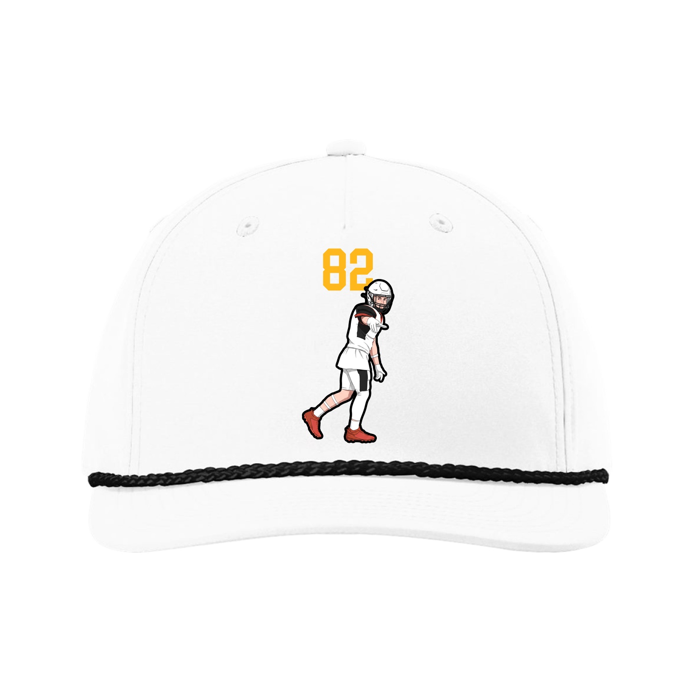 Five-Panel Classic Rope Cap — Number Top in White