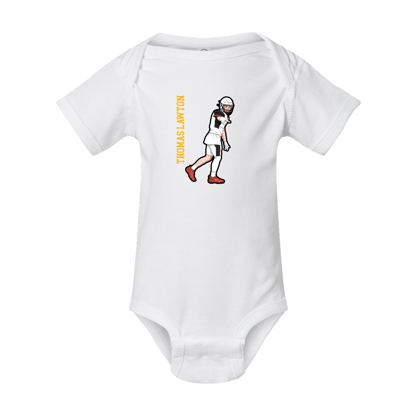 Baby Onesie — Name Vertical in White