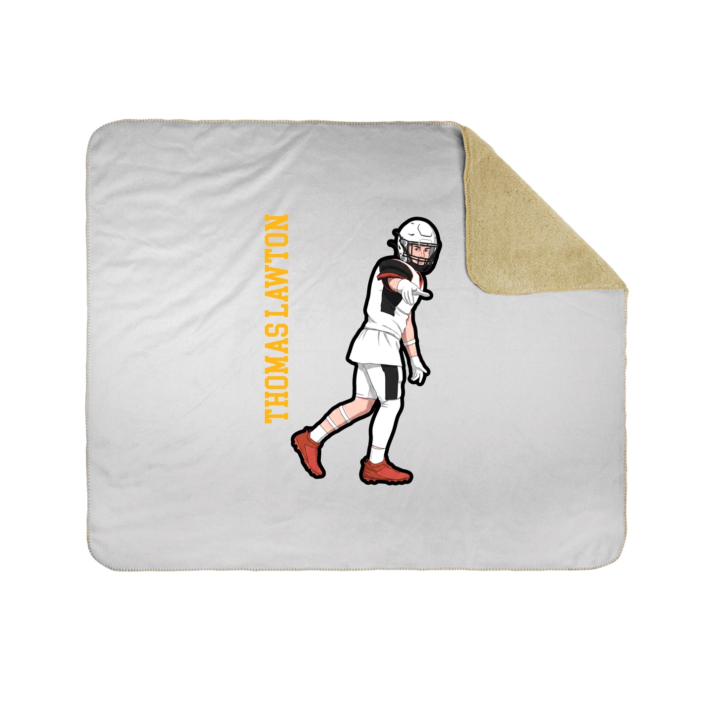 Throw Blanket — Name Vertical in White