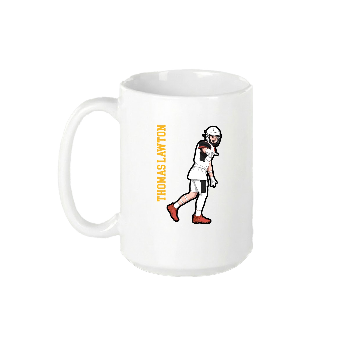 15oz Coffee Mug — Name Vertical in White