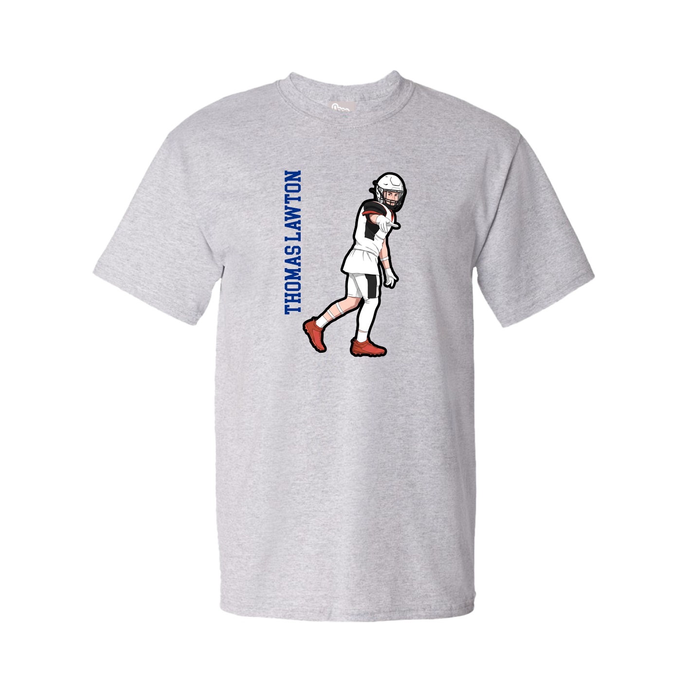 Tee — Name Vertical in Grey