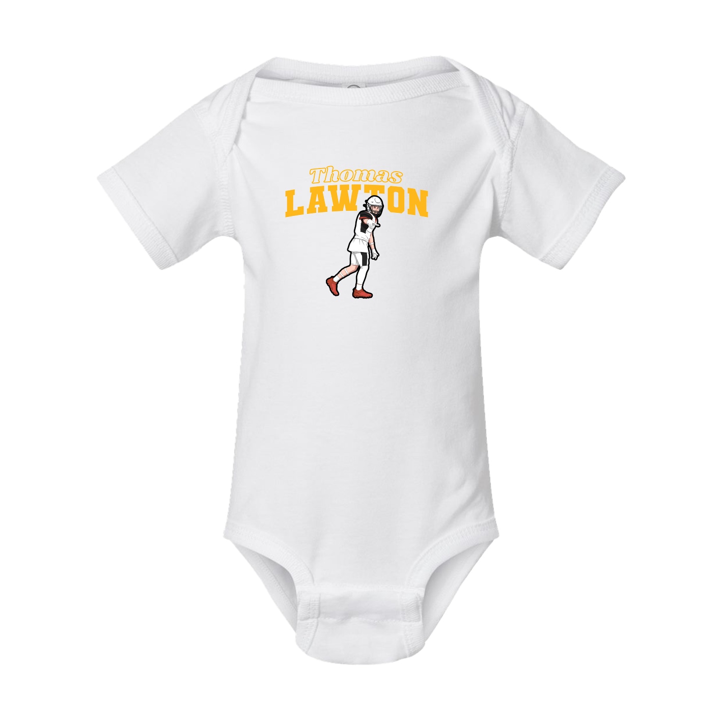 Baby Onesie — Name Arch in White