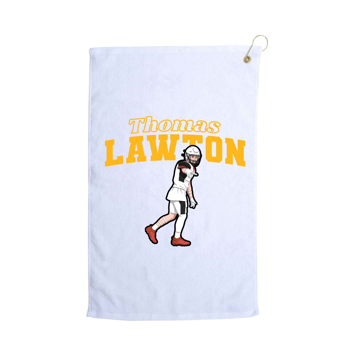 Golf Towel — Name Arch in White