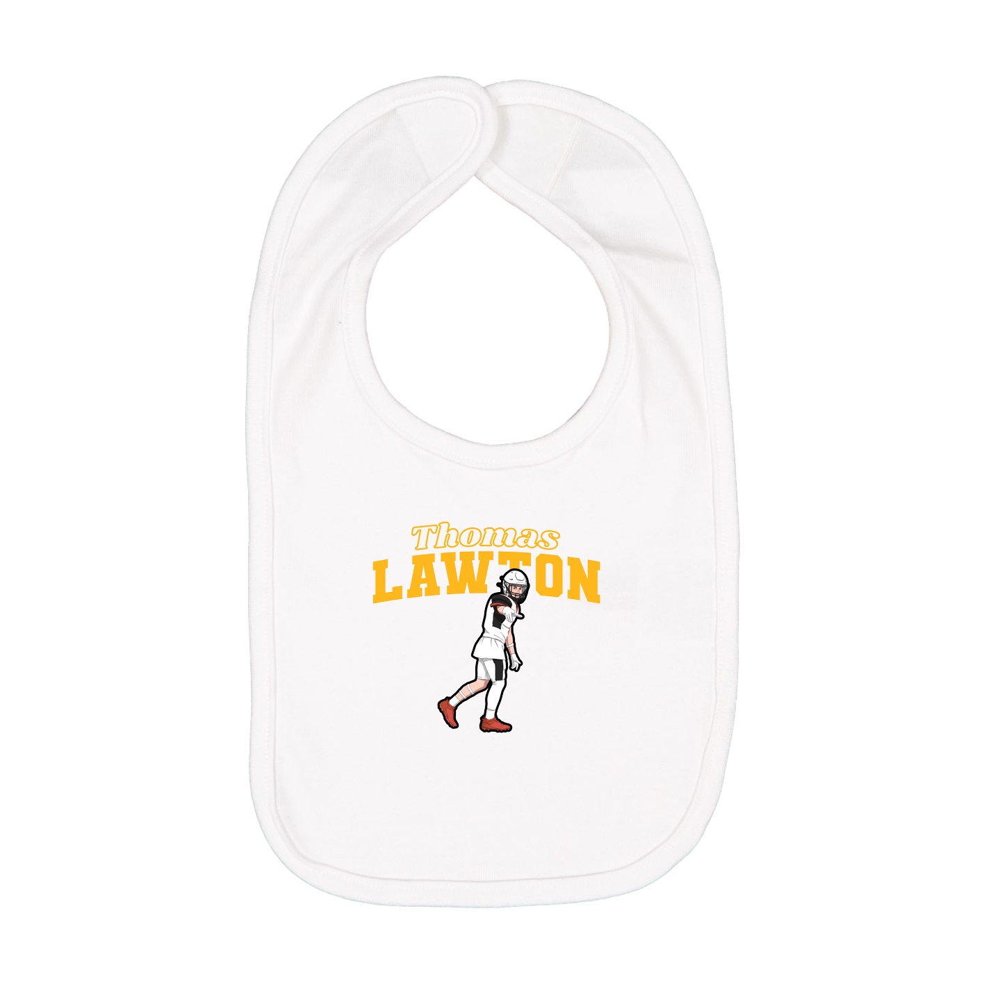 Infant Bib — Name Arch in White