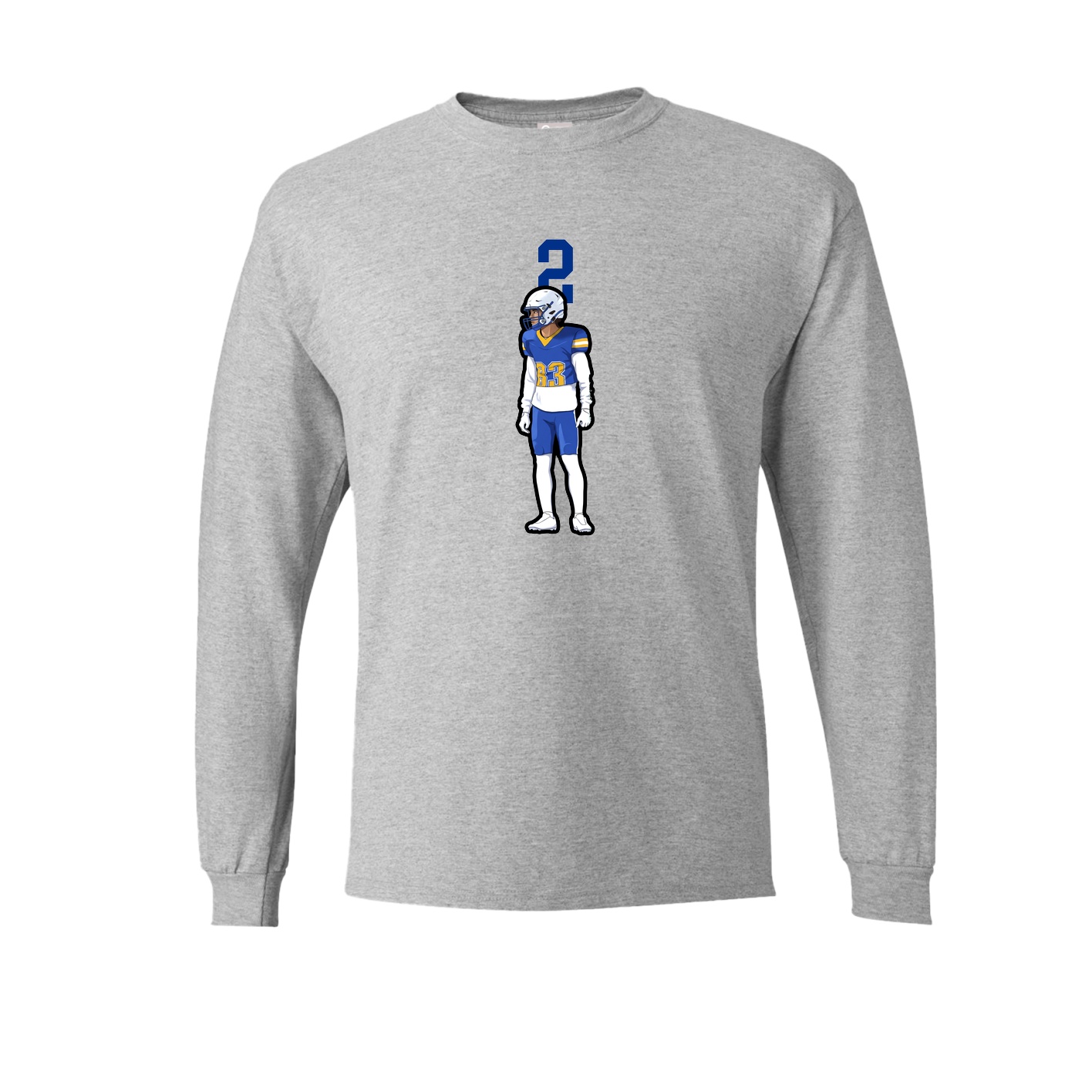 Long Sleeve Tee — Number Top in Grey