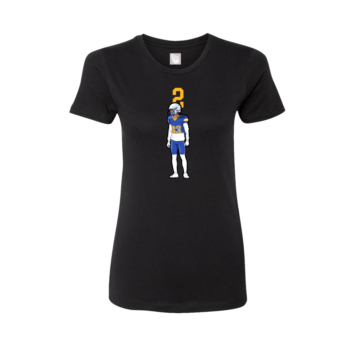 Fitted Women's Tee — Number Top in Black
