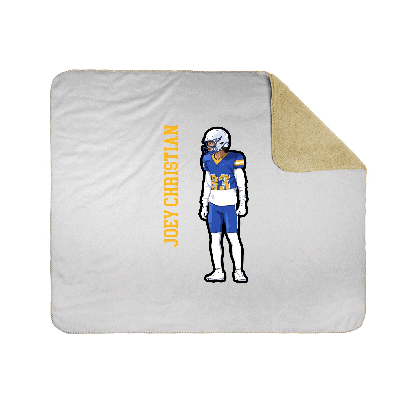 Throw Blanket — Name Vertical in White