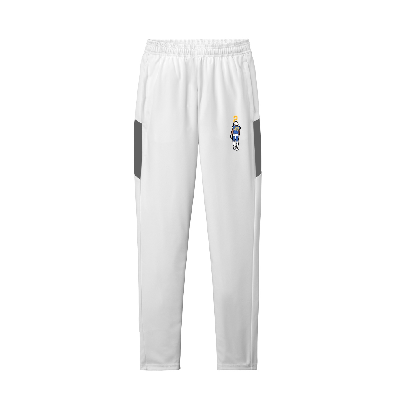 Team Travel Pant — Number Top in White/Grey