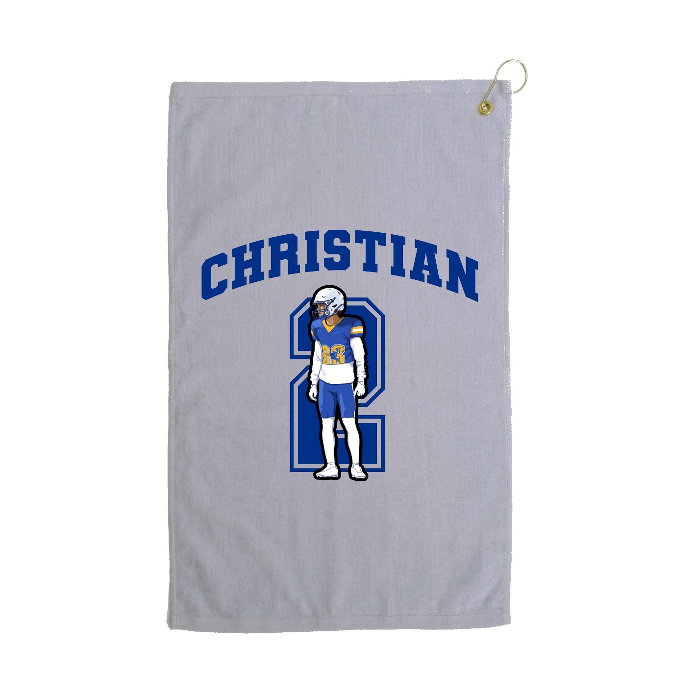 Golf Towel — Number in Grey