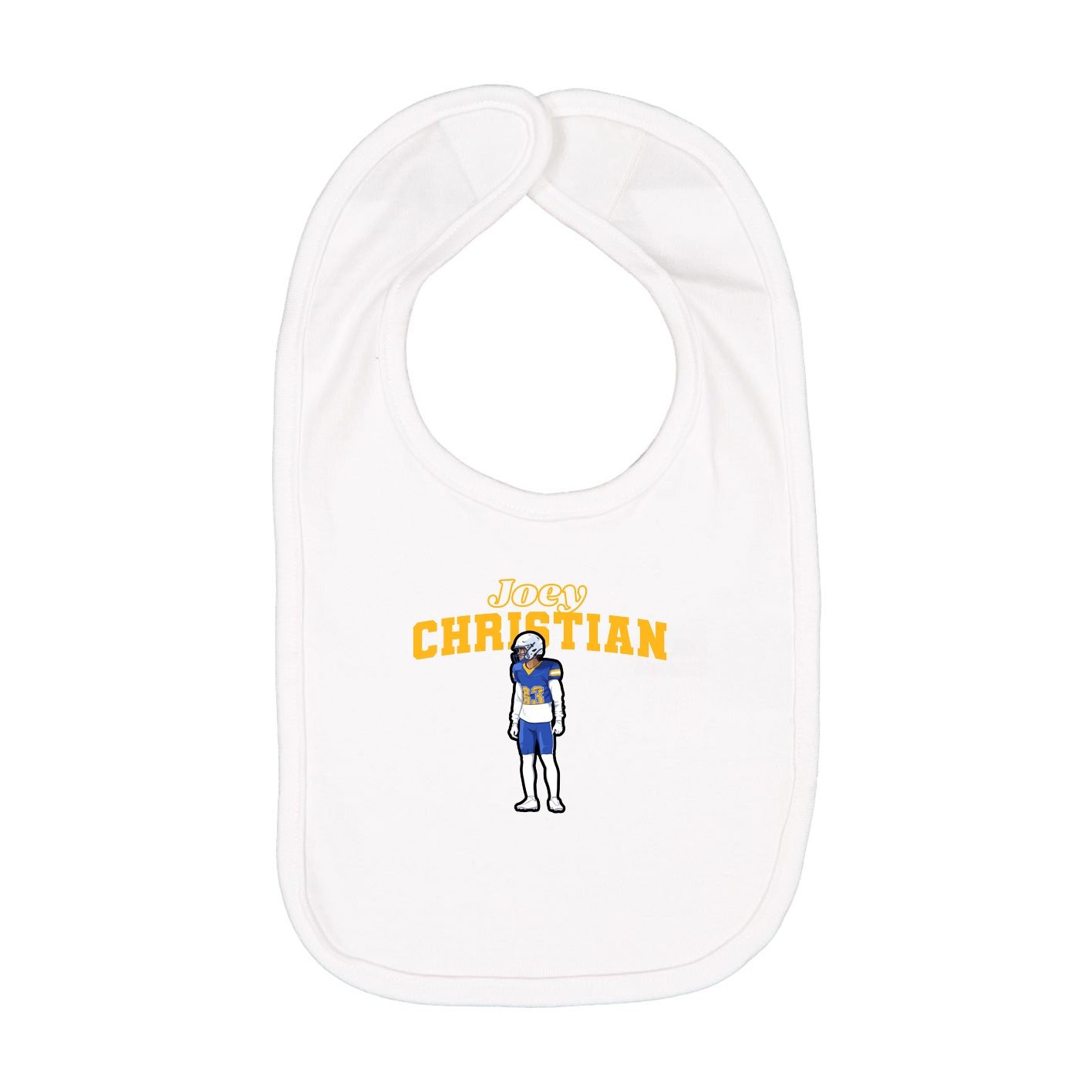Infant Bib — Name Arch in White