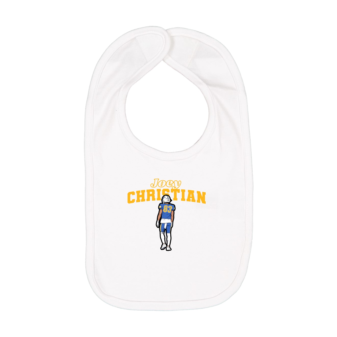 Infant Bib — Name Arch in White