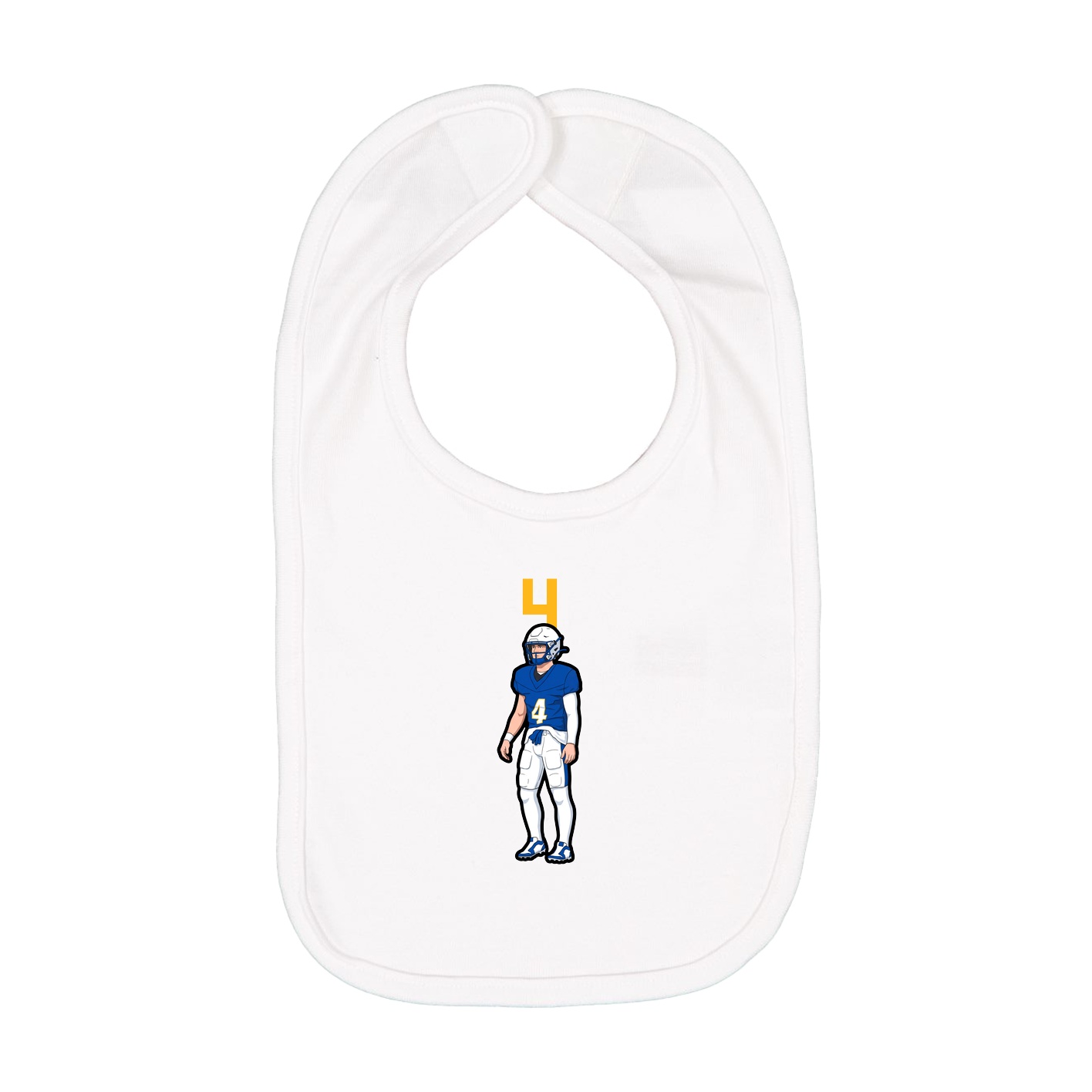 Infant Bib — Number Top in White