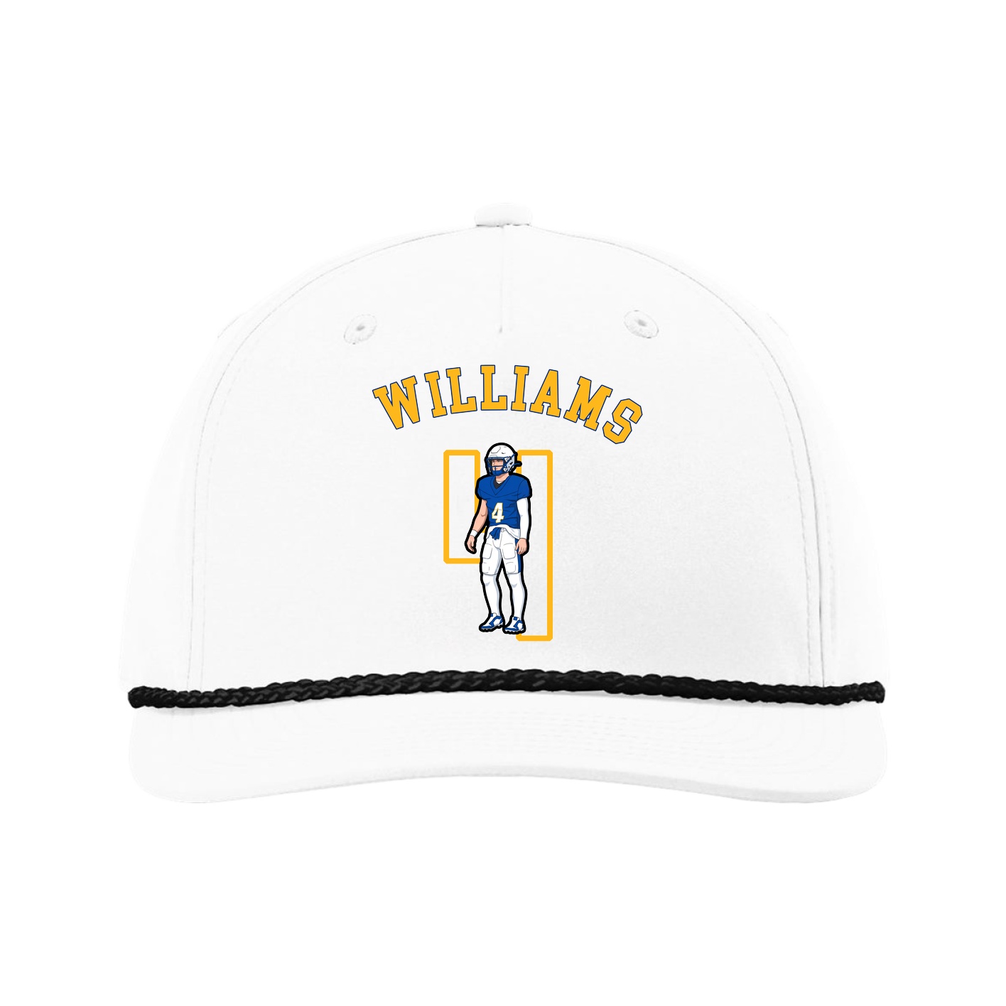 Five-Panel Classic Rope Cap — Shirsey Arch in White