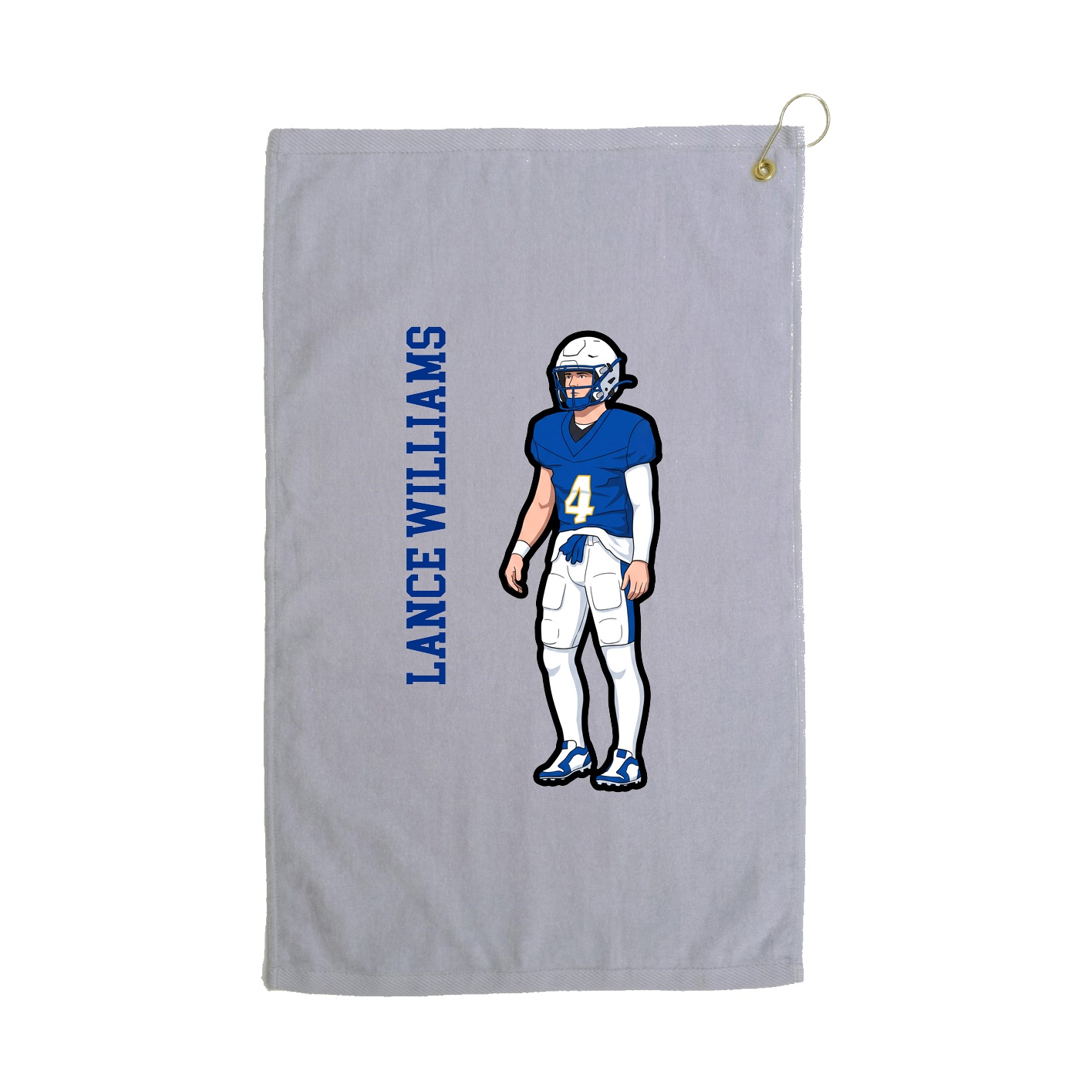 Golf Towel — Name Vertical in Grey
