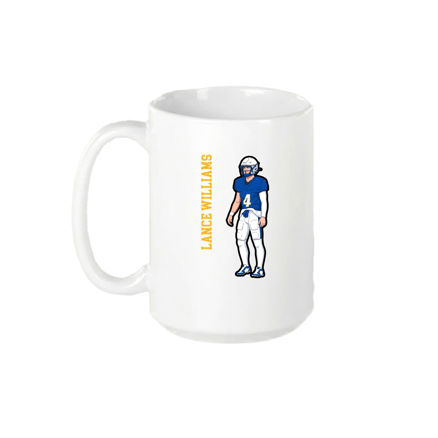 15oz Coffee Mug — Name Vertical in White