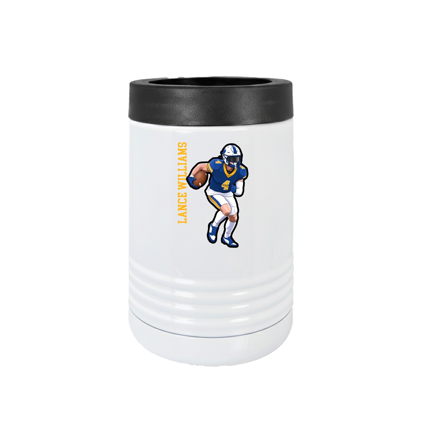 Beverage Holder — Name Vertical in White