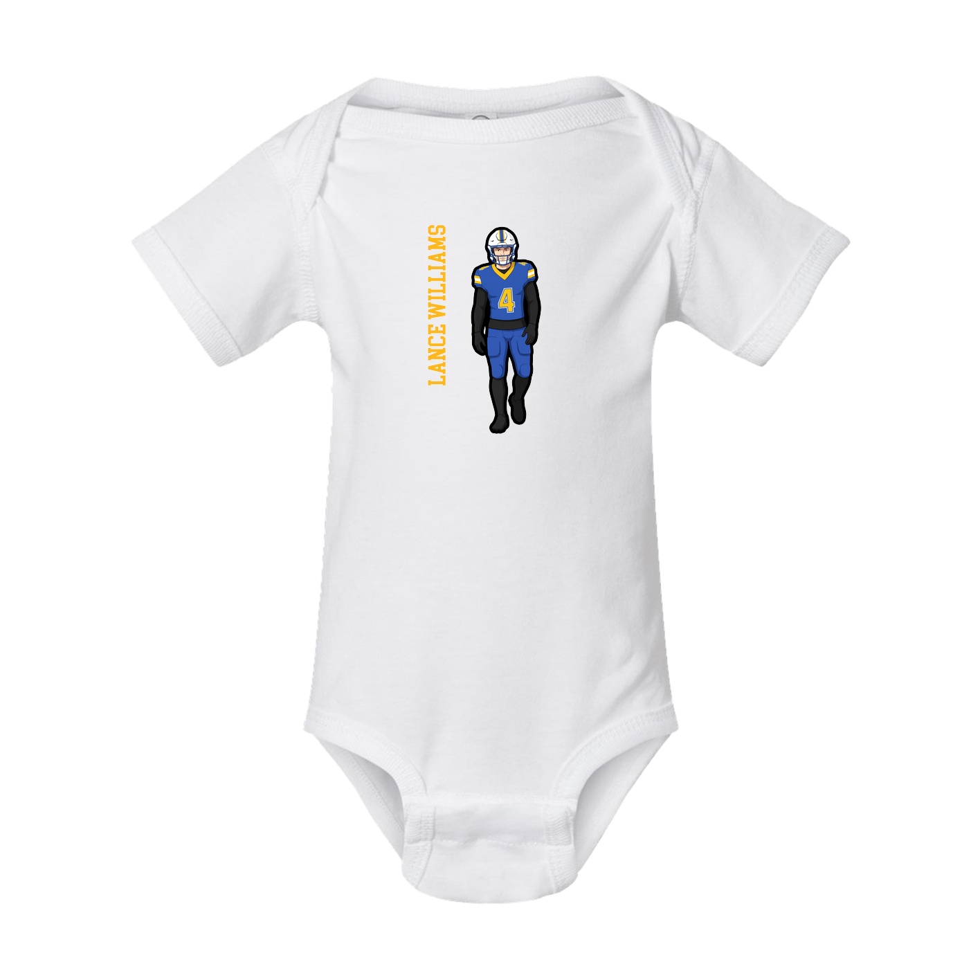 Baby Onesie — Name Vertical in White