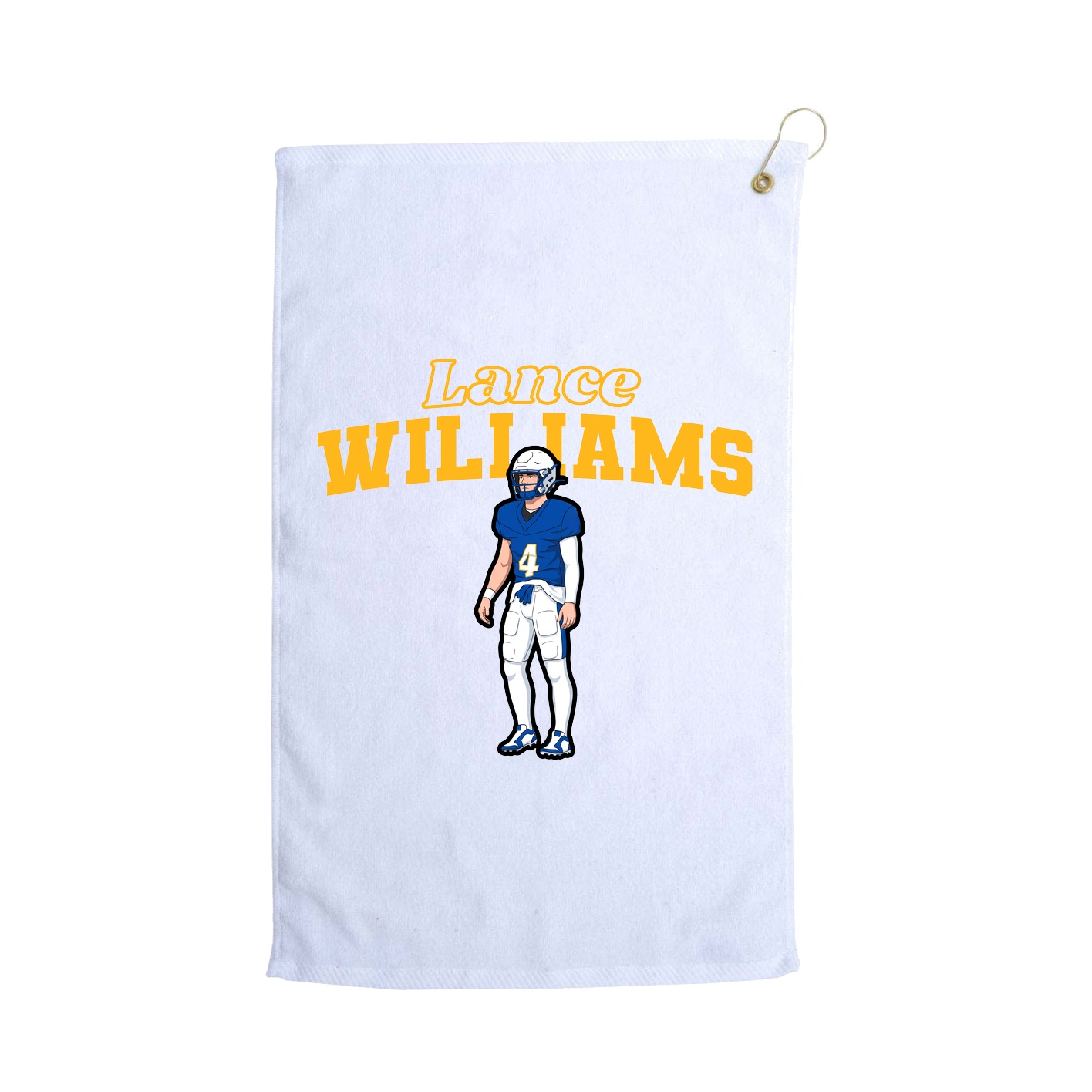 Golf Towel — Name Arch in White