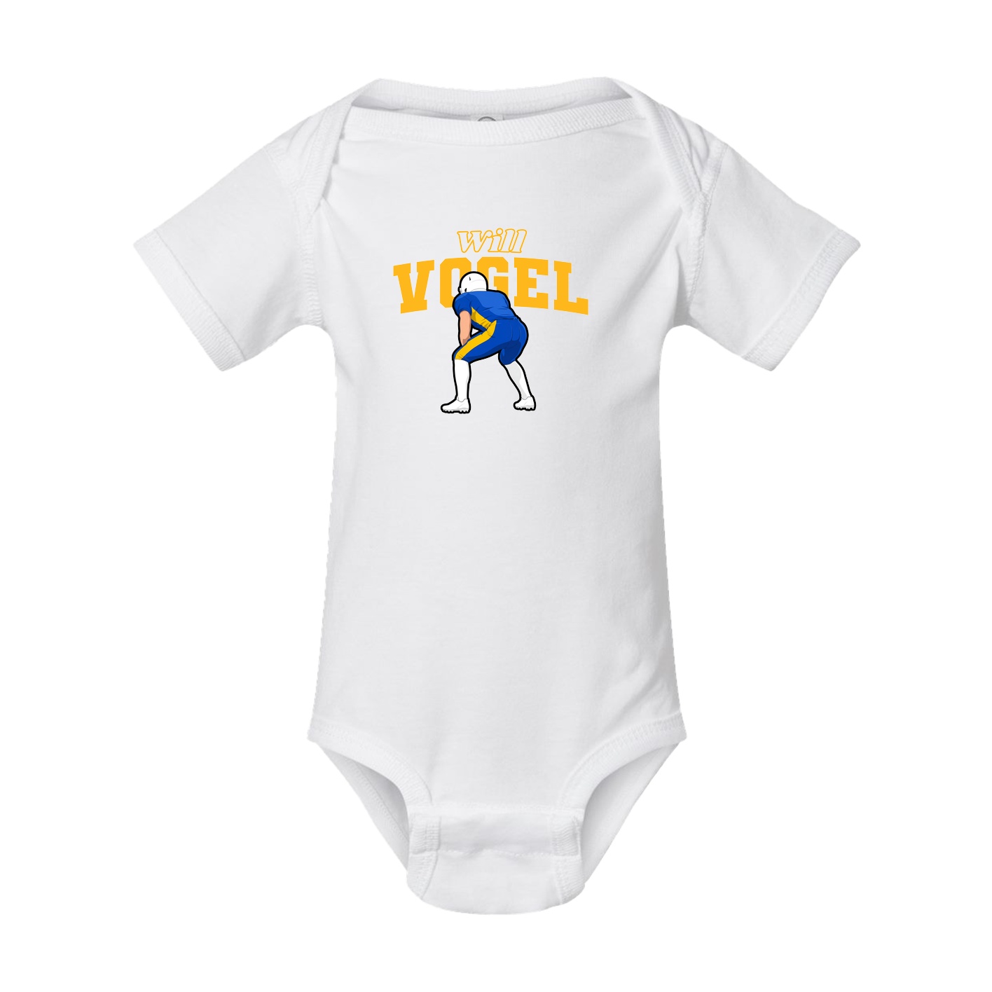 Baby Onesie — Name Arch in White