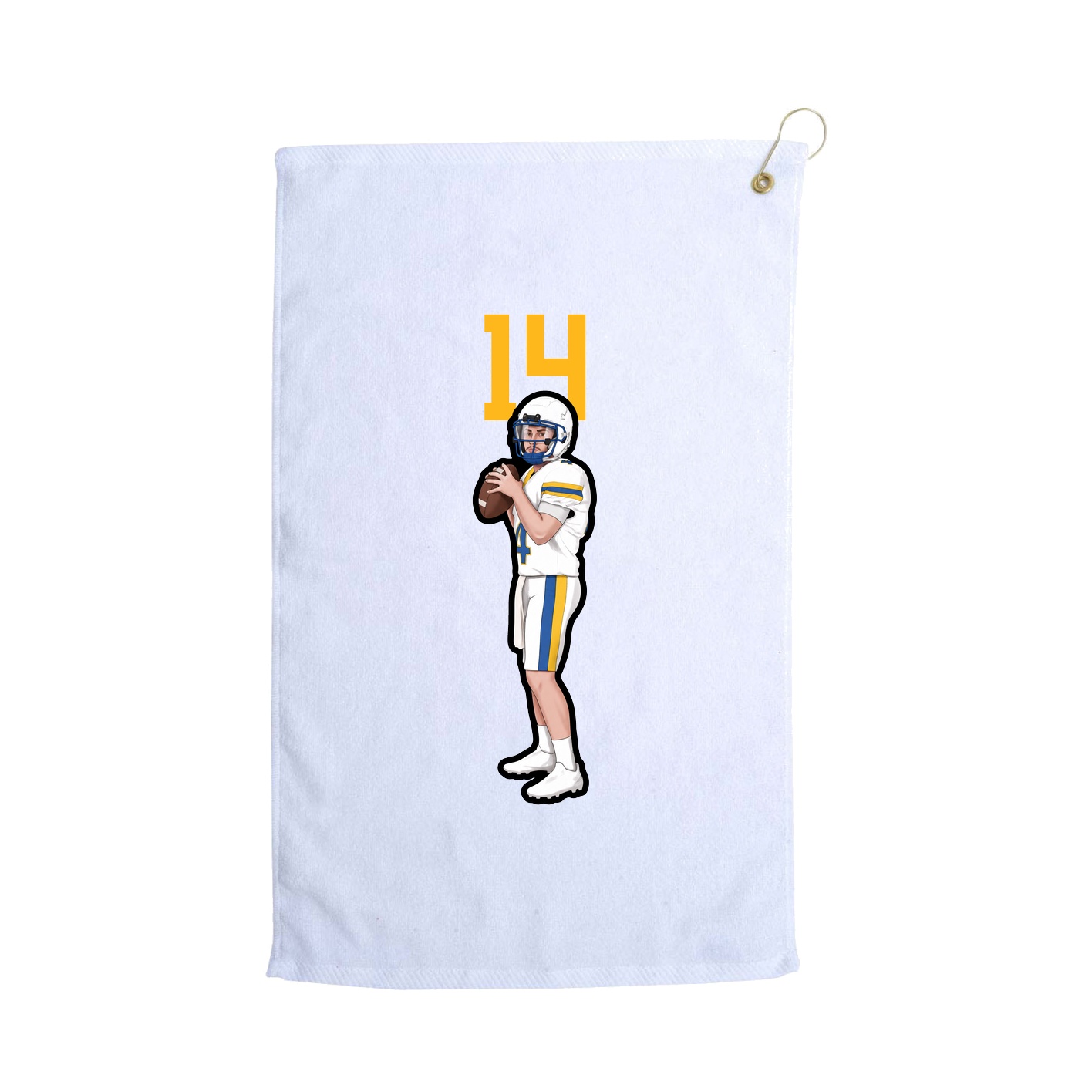Golf Towel — Number Top in White