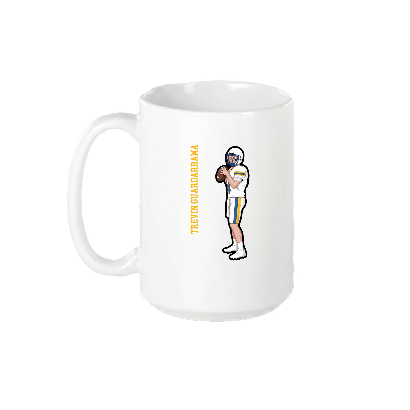 15oz Coffee Mug — Name Vertical in White